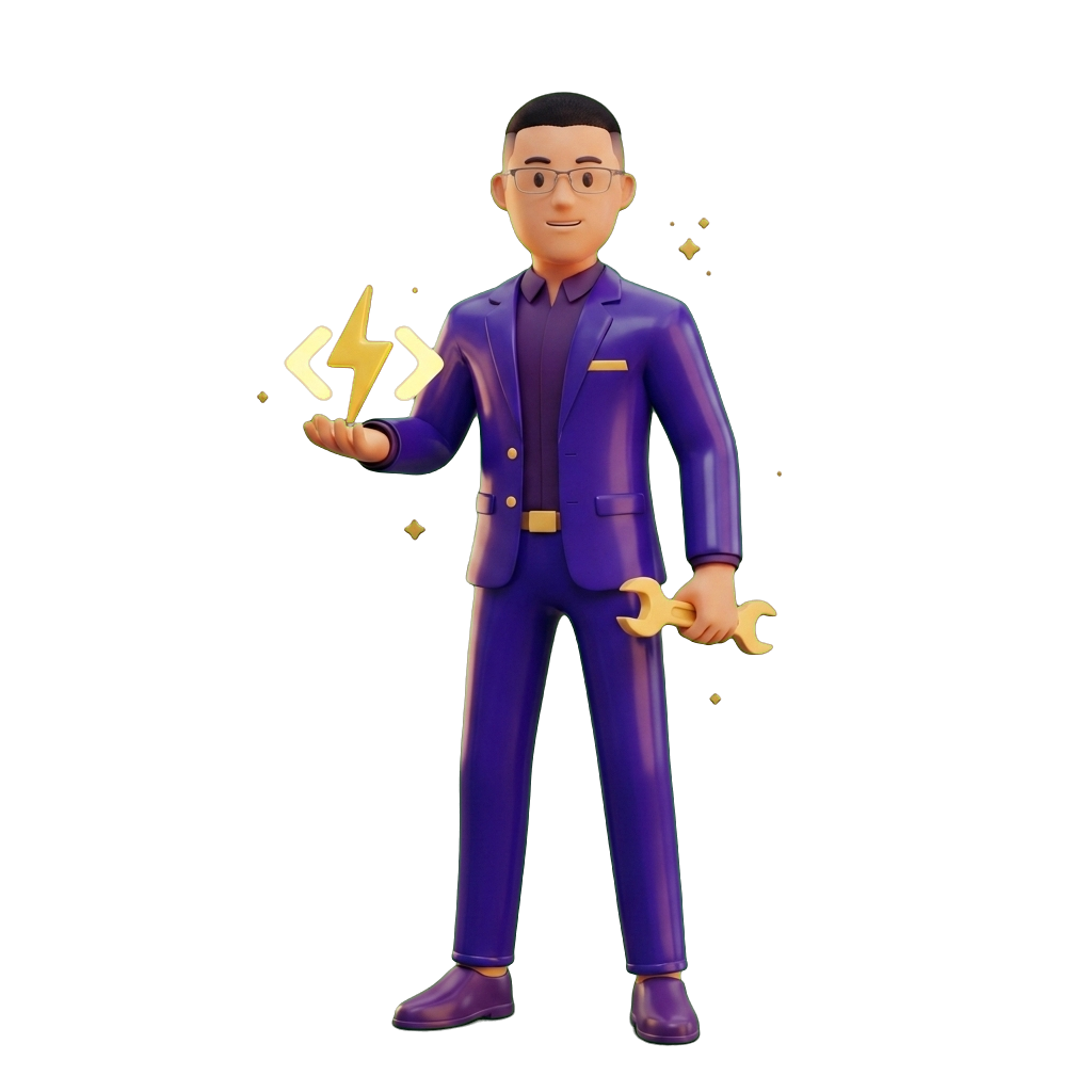 Hackman Jin as the Architect, an Everflow Academy Hero Track character